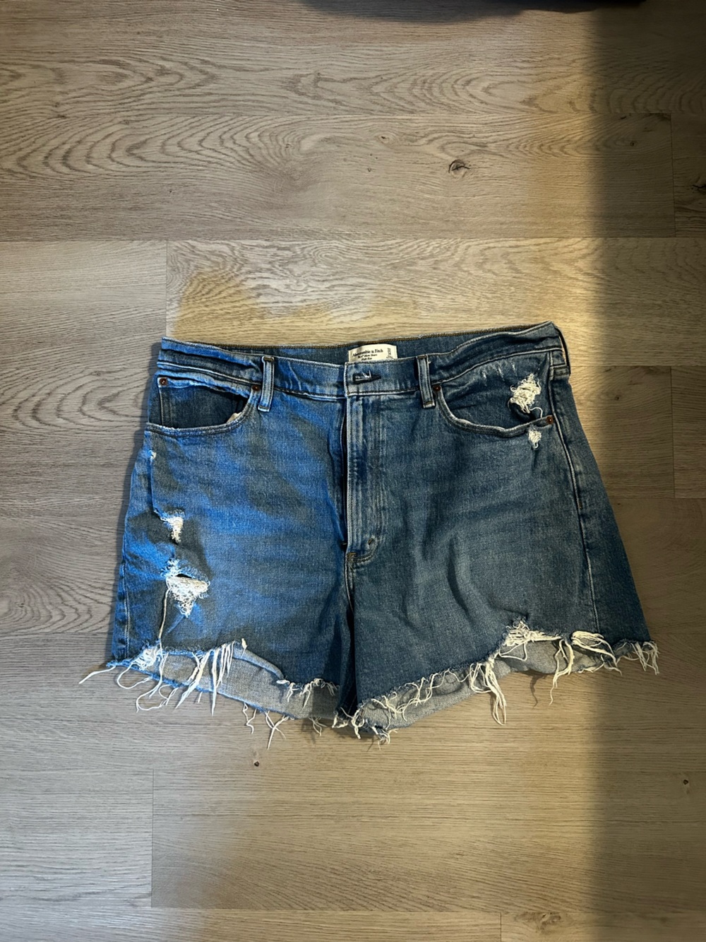 Abercrombie & Fitch Light Blue High-Rise Denim Shorts